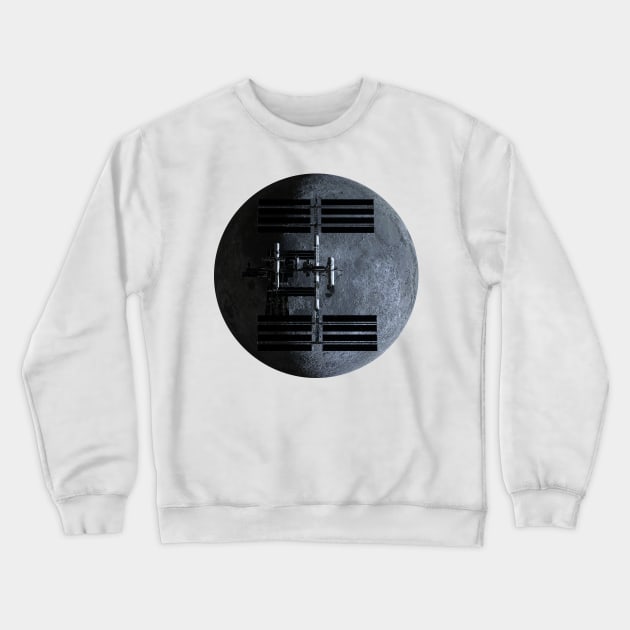 ISS over Moon. 8K High Detail. Crewneck Sweatshirt by rolphenstien